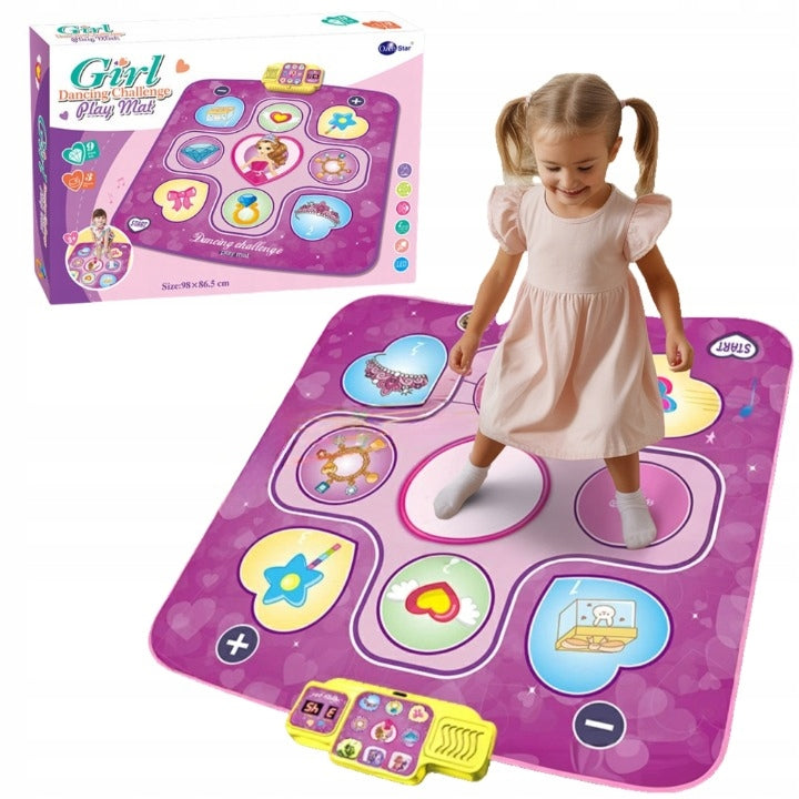 MUSICAL DANCE MAT INTERACTIVE LIGHT PINK LARGE FOR GIRL