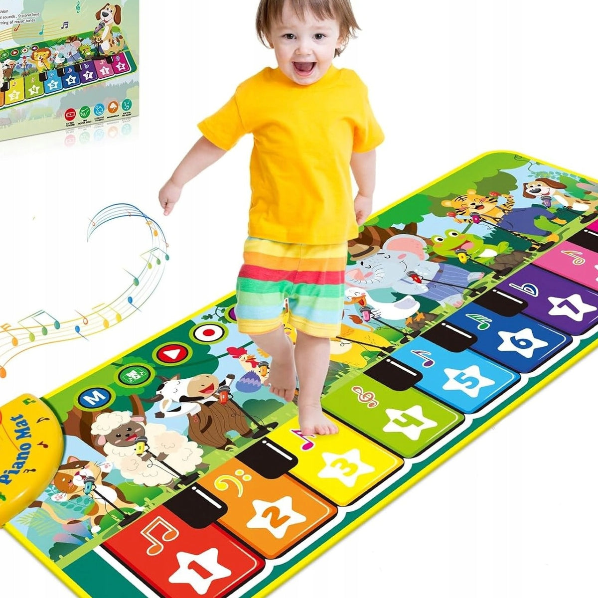 MUSICAL PIANO MAT FOR CHILDREN 9 KEYS ANIMALS