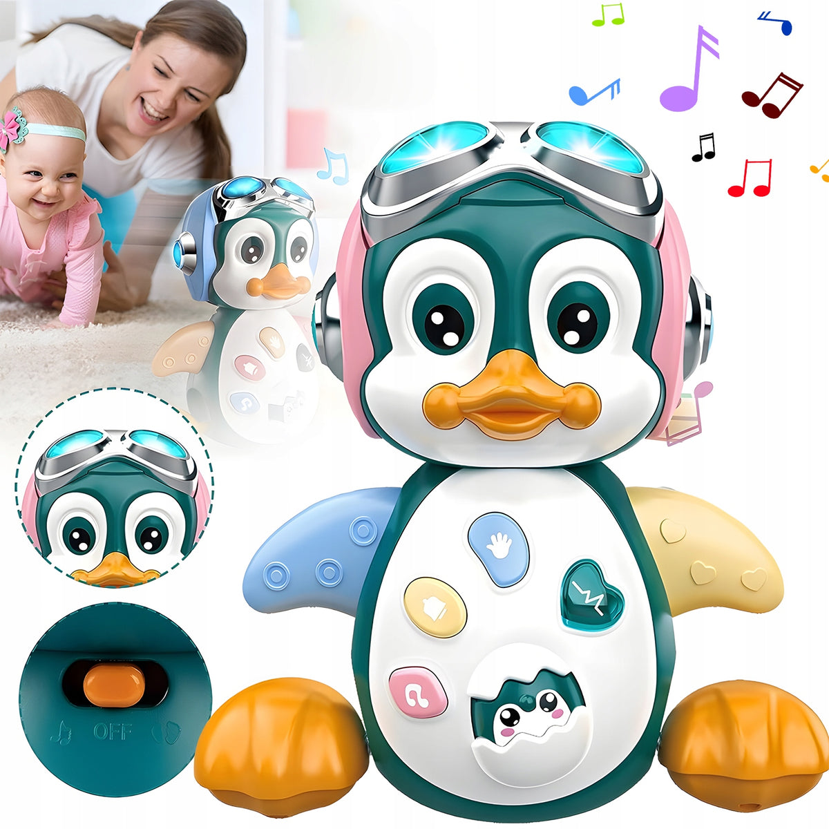 MUSICAL TOY OF DANCING PENGUIN, EDUCATION CHILDREN'S TOY PENGUIN