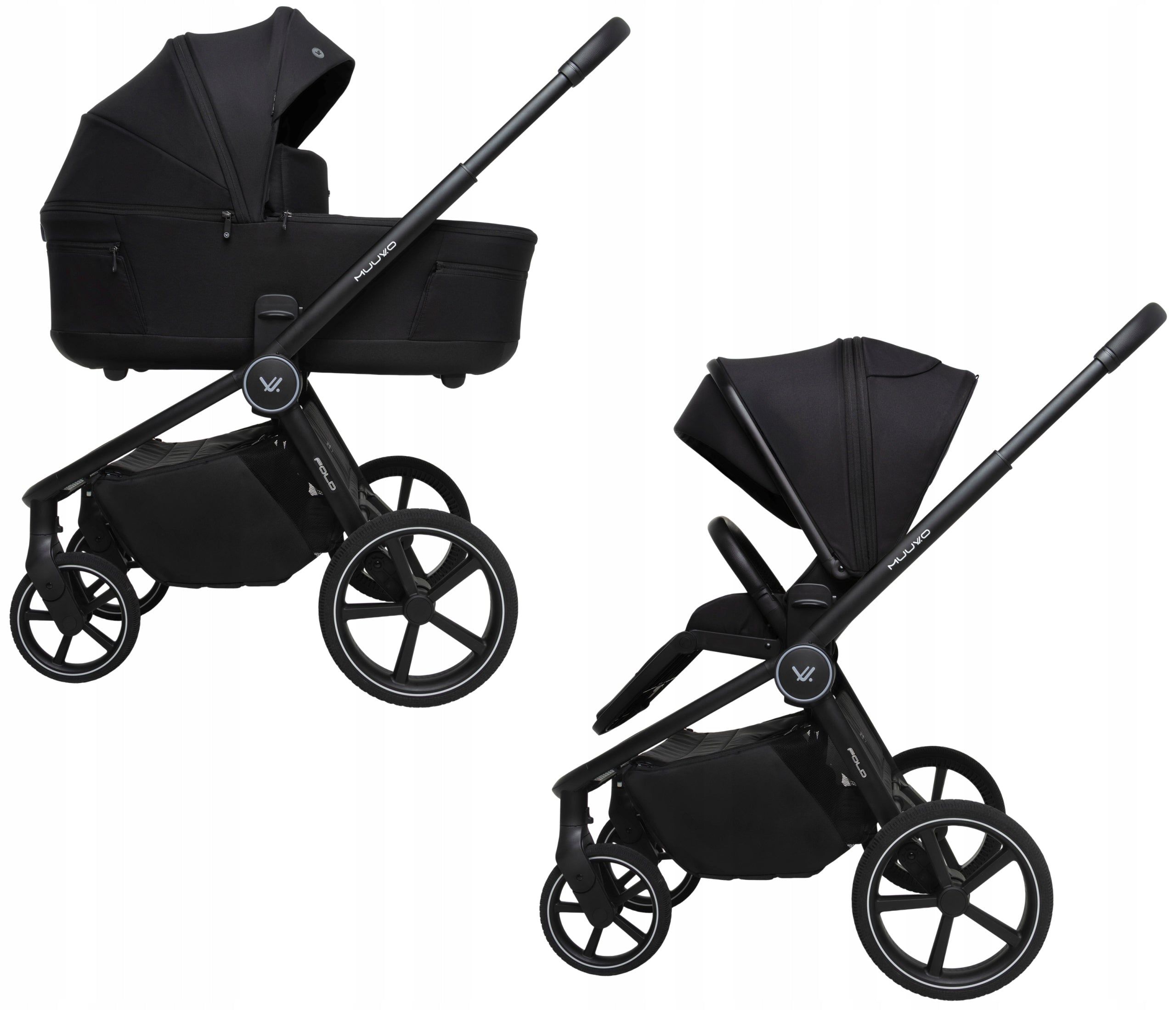 MUUVO FOLD TROLLEY 2in1 FOLDING WITH GONDOLA 2 SEAT HEIGHTS + ACCESSORIES