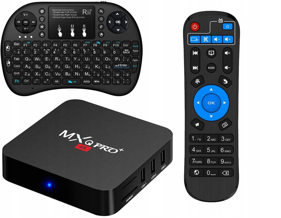 MXQ PRO TV BOX 2GB/16GB ANDROID 9 + i8 KEYBOARD Brand MXQ
