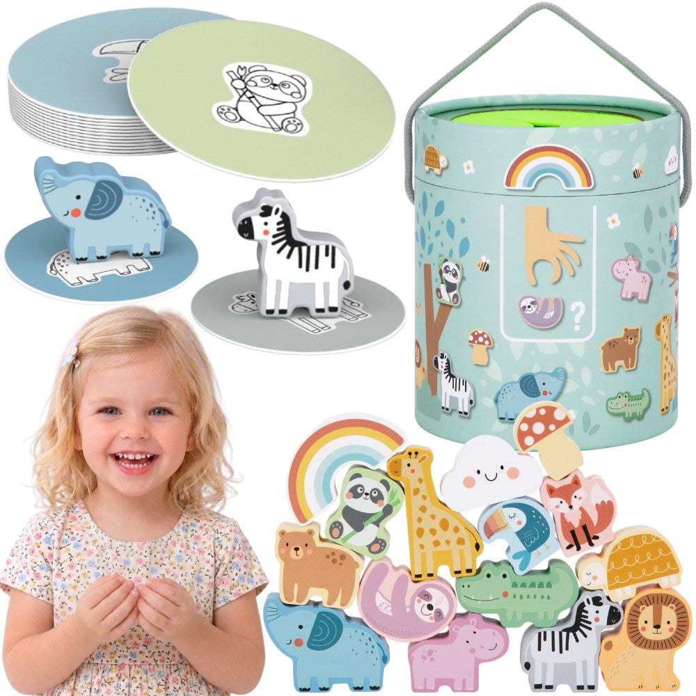 MYSTERIOUS BOX TOUCH AND MATCH STACK MONTESSORI WOOPIE GREEN