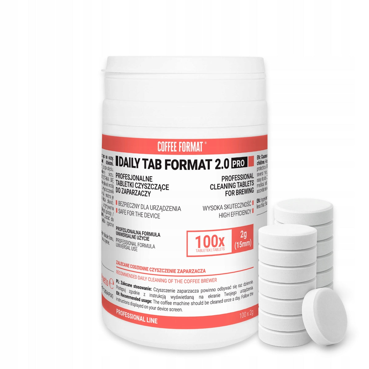 Machine Cleaning Tablets 100pcs 2g Coffee Format Daily Tab 2