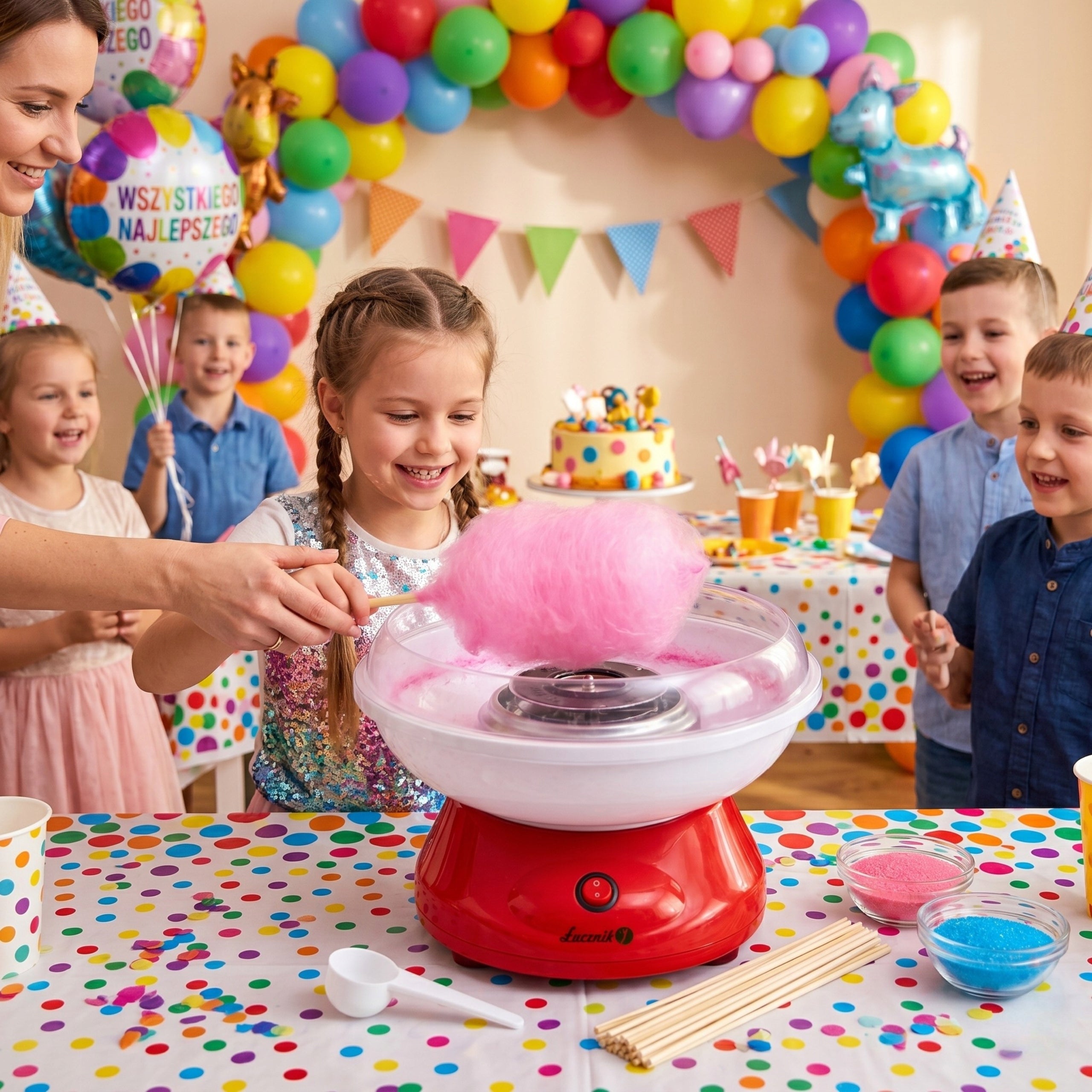 Machine for Cotton Candy Łucznik 450W Homemade + STICKS SET Manufacturer code AM-6214A