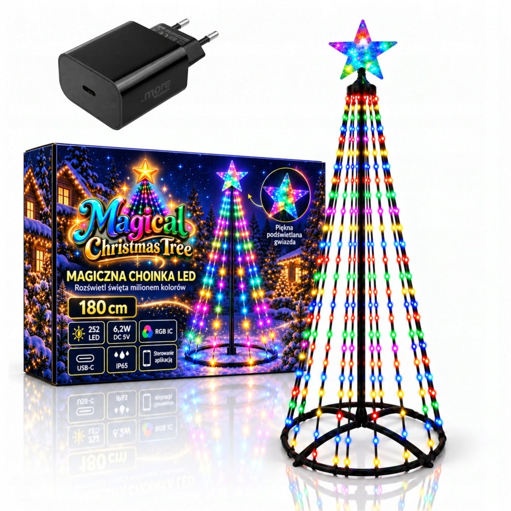 Magic Colorful Christmas Tree LED 180cm 252 LED RGB Bluetooth IP65