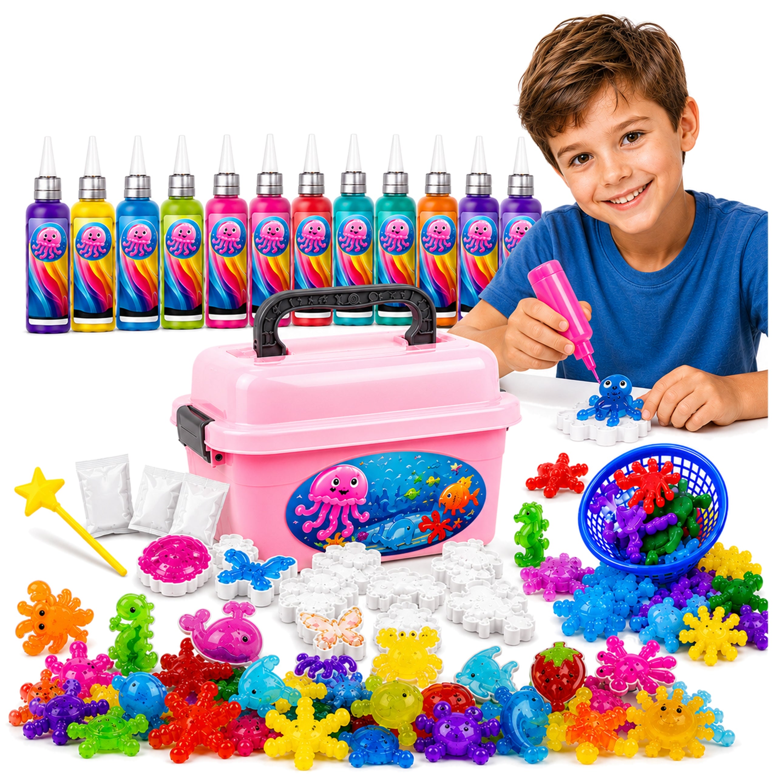 Magic Jelly XXL Glue Water Gels 3D Kit DIY Plastic Mass For Kids