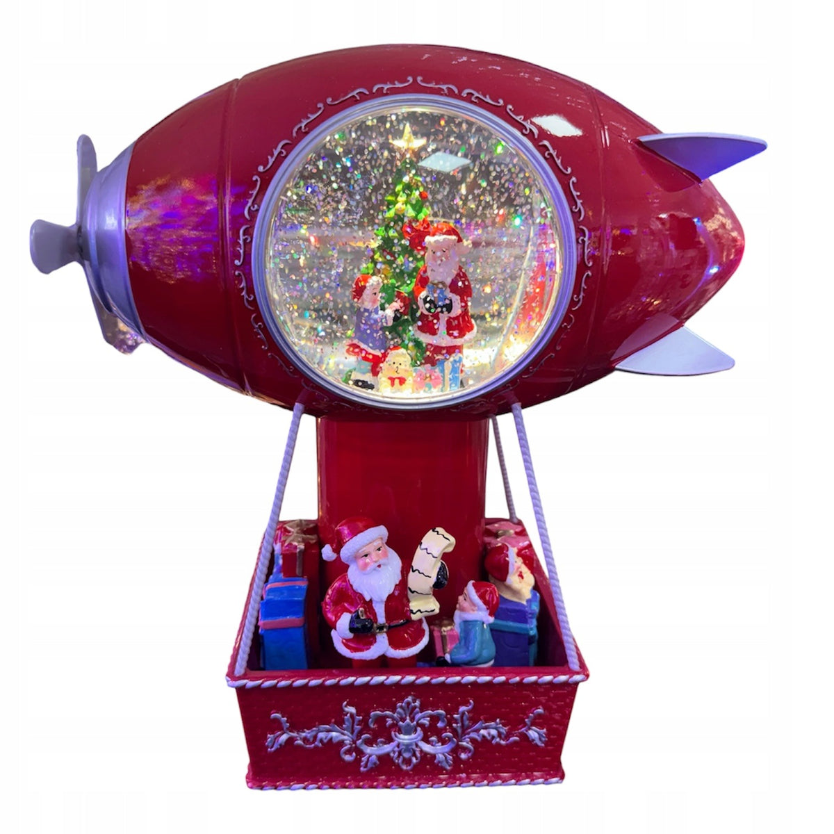 Magic Snowball Airship Santa Claus Christmas Tree 38cm LED USB Manufacturer code GD-1489