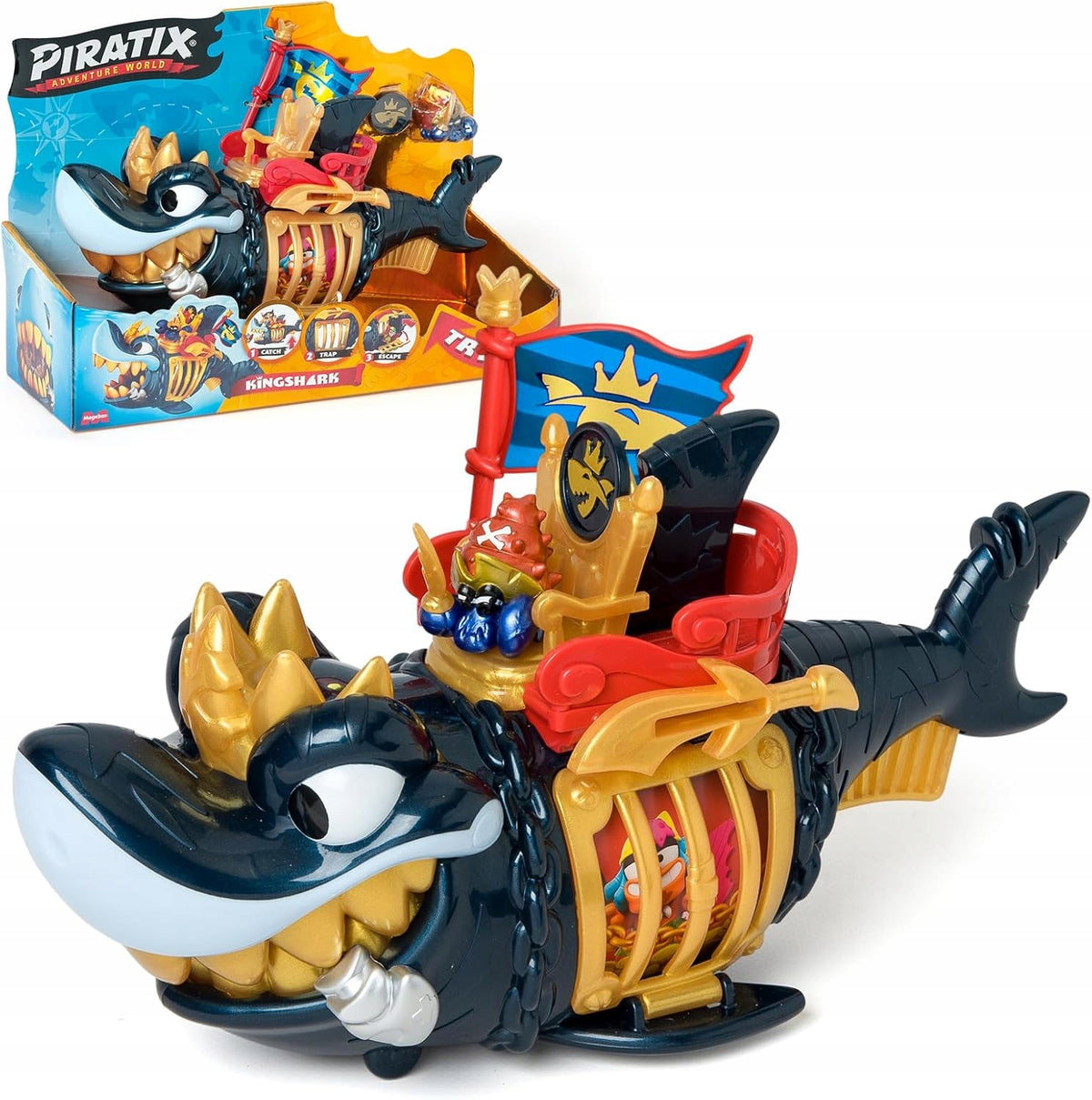 MagicBox - PIRATIX King Shark - Golden Teeth – Shark with cage