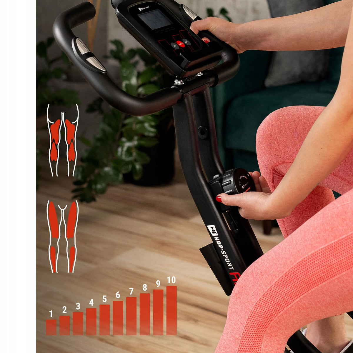 Magnetic Bike Xbike Folding Training Stationary Adjustment 120kg Brand Hop-Sport