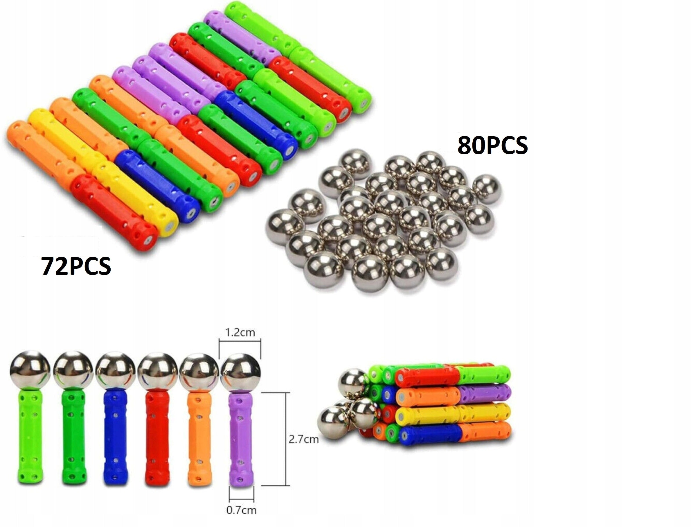 Magnetic Blocks 3D Neocube Construction Balls set XXL 152 elements Manufacturer code ZM#152