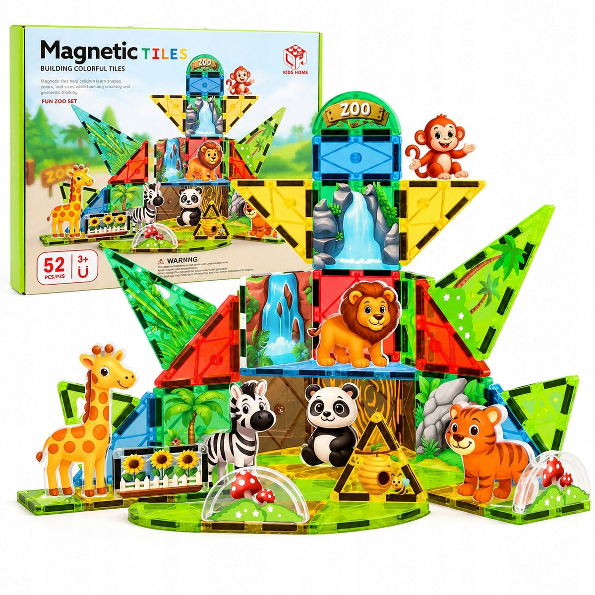 Magnetic Blocks Zoo 52 Elements Mega Creative 589650