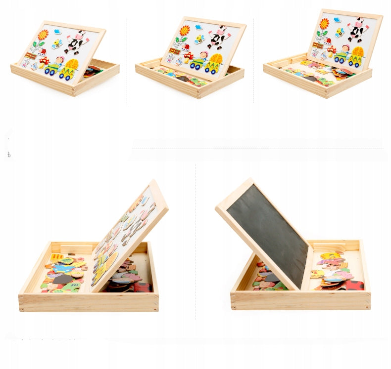 Magnetic Board for Children Wooden Double Sided 100el FARMA + stickers Manufacturer code ZAB86B