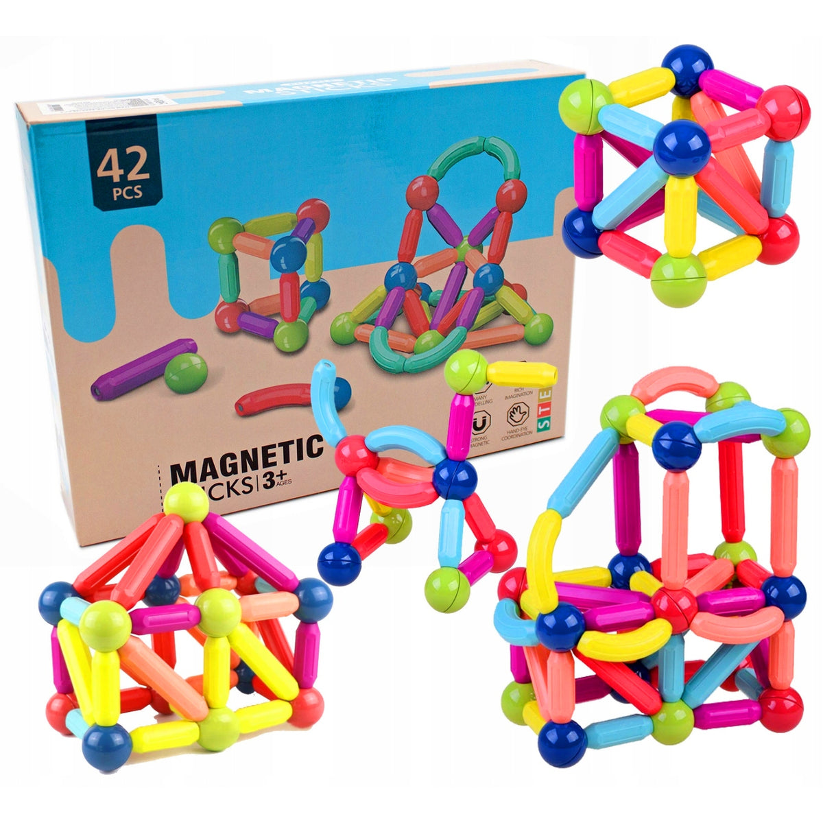 Magnetic Building Blocks Educational Creative Large Set 42 el. EAN (GTIN) 5906670207150
