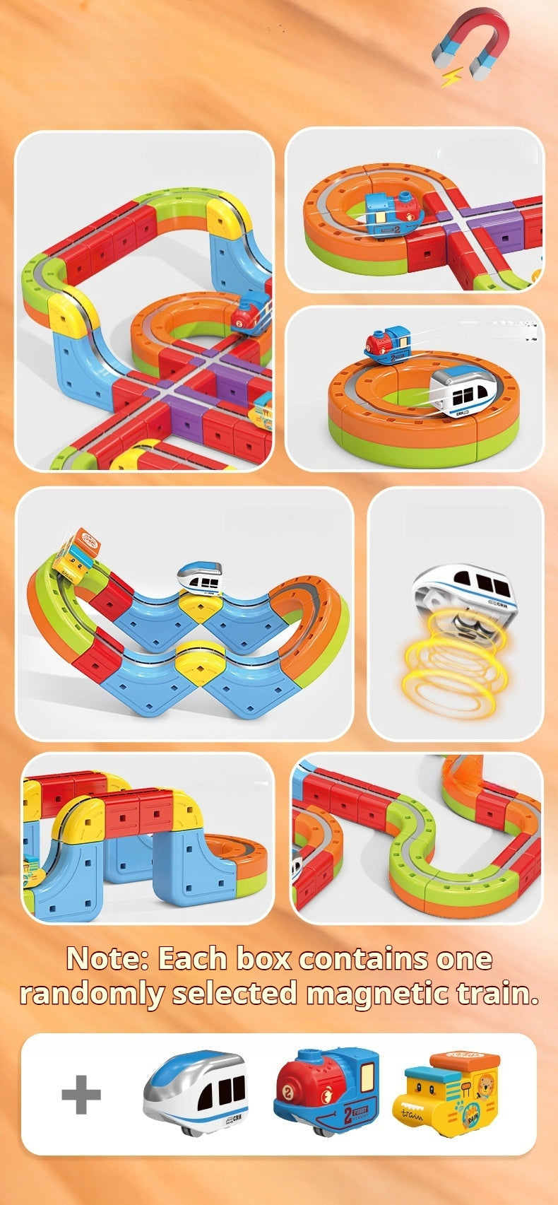 Magnetic DIY Railway Track Set – 66pcs Interactive Train Building Blocks Brand no brand
