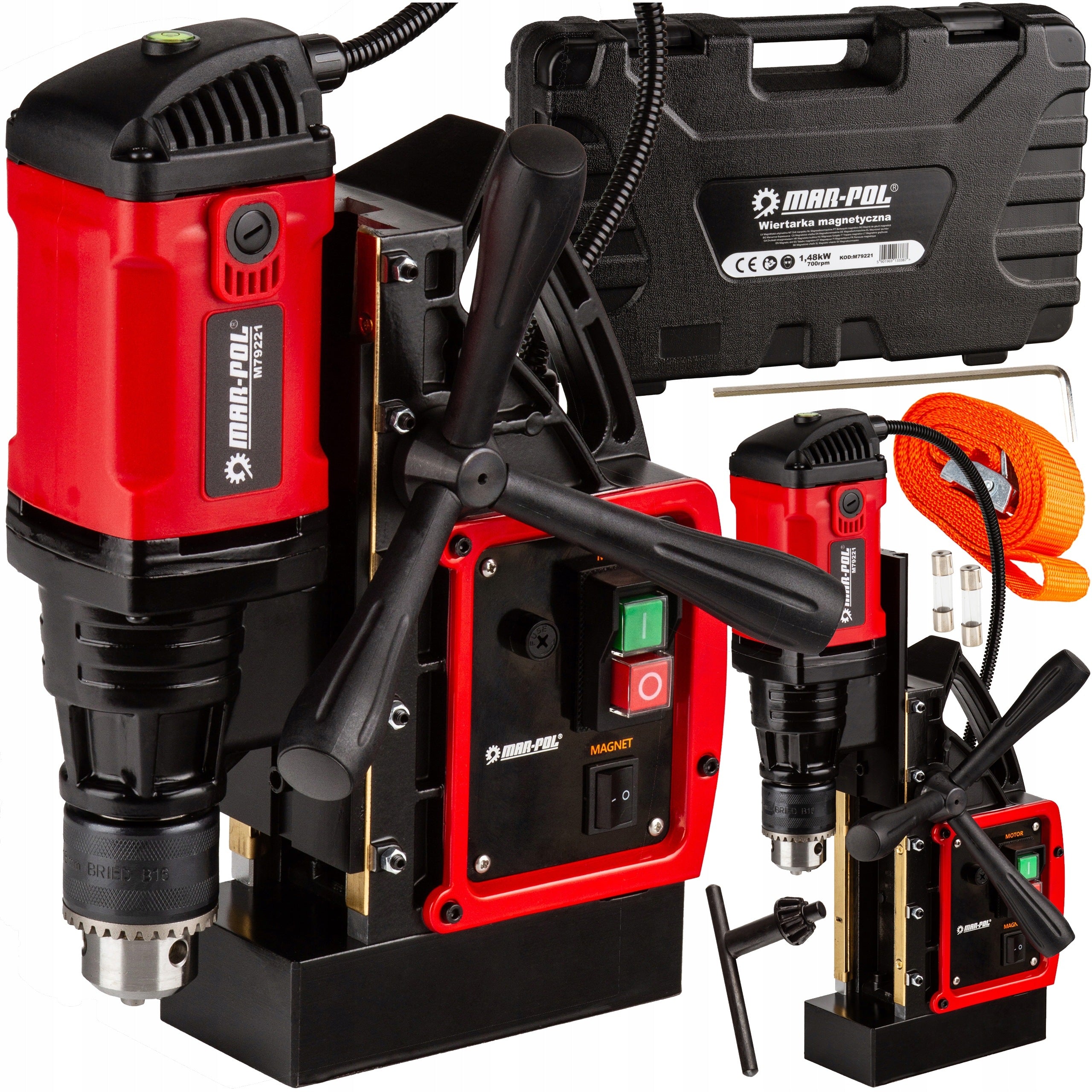 Magnetic Drill Small Lightweight 15kg 1480W Magnet 11500N 700 rpm