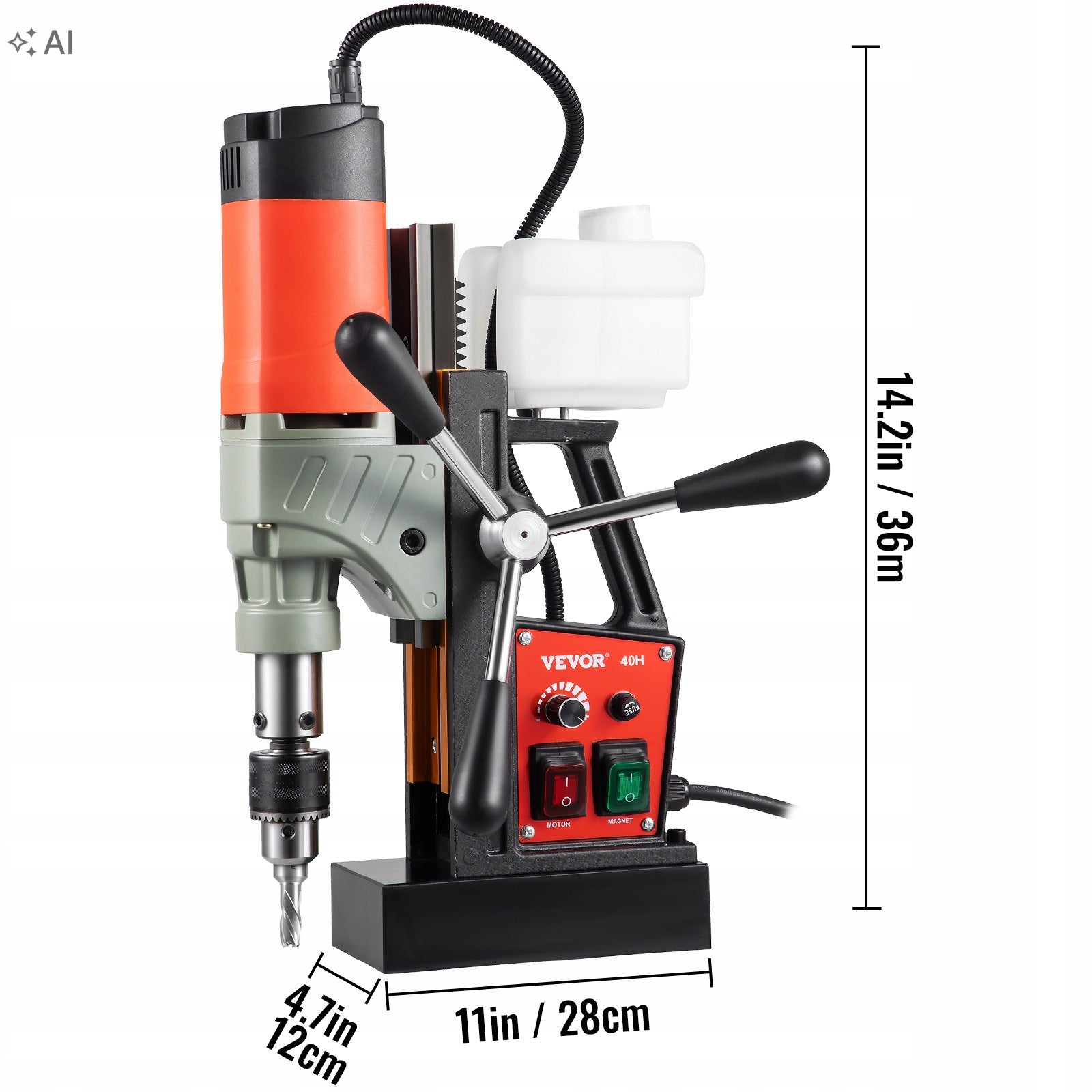 Magnetic Drilling Machine 1200W 13000N 40MM For Steel Building Ships And Bridges Manufacturer code SYWGDCLZ1220V4