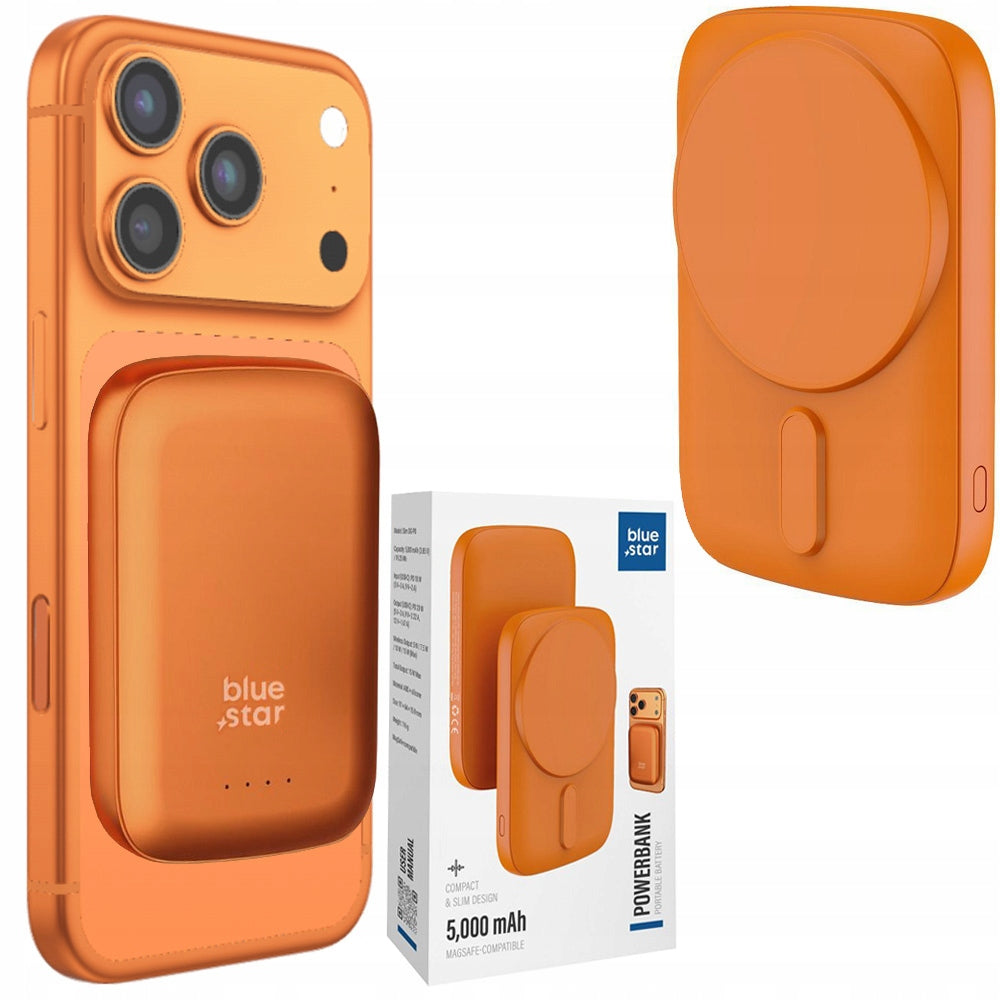 Magnetic Powerbank PD 20W MagSafe 15W 5000mAh ORANGE for iPhone