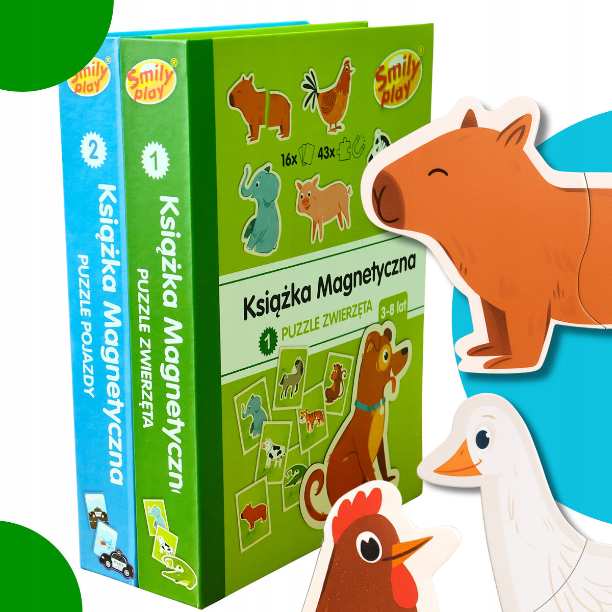 Magnetic Puzzle Animals Book Smily Play for Kids 3+ Puzzles Packaging status original