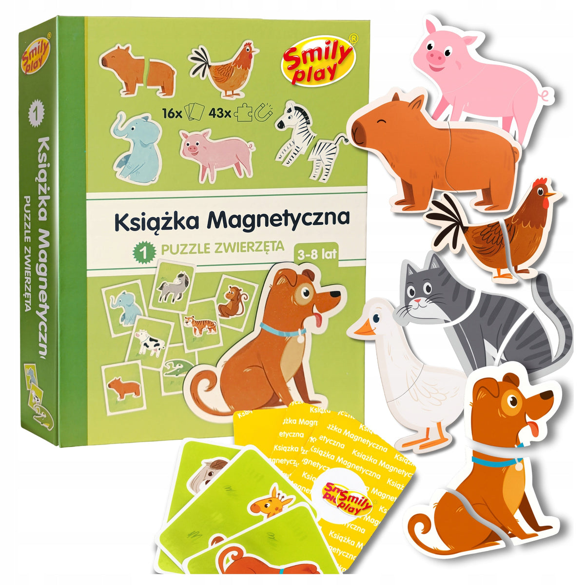 Magnetic Puzzle Animals Book Smily Play for Kids 3+ Puzzles