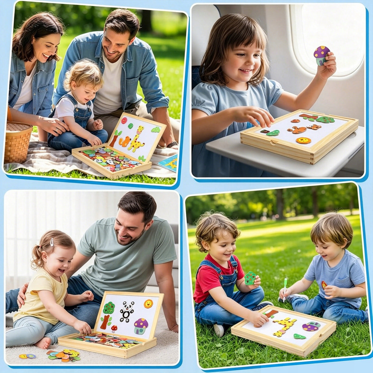Magnetic Puzzle Animals Double Sided Board 115pcs Educational Children Packaging status original