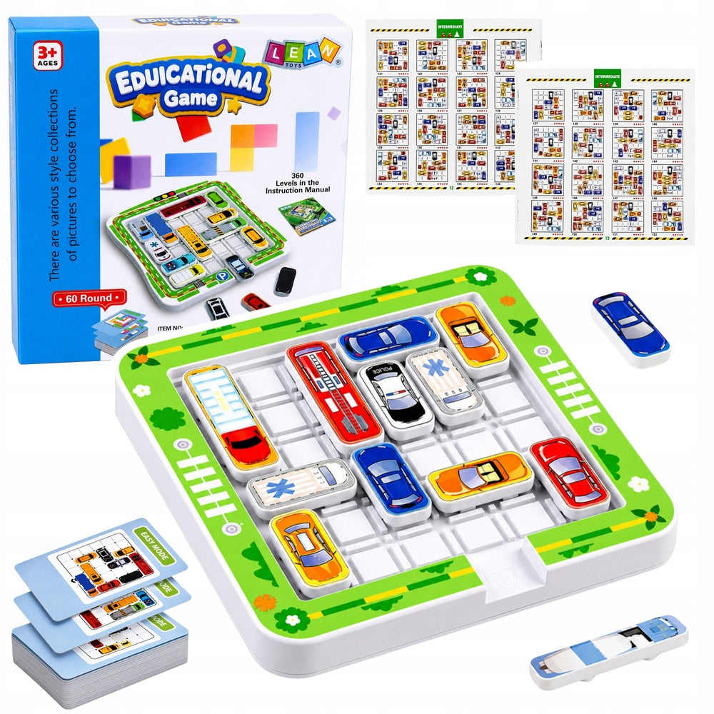 Magnetic Puzzle Game Magnetic Car 15 Vehicles 60 Cards Board - LE