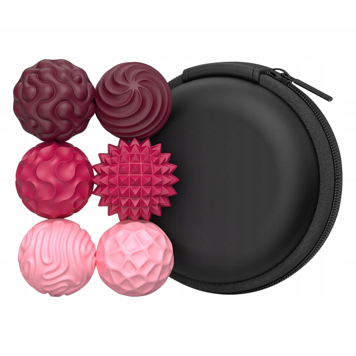 Magnetic Sensory Anti-Stress Balls with Case: Wine Shades 6 Pieces