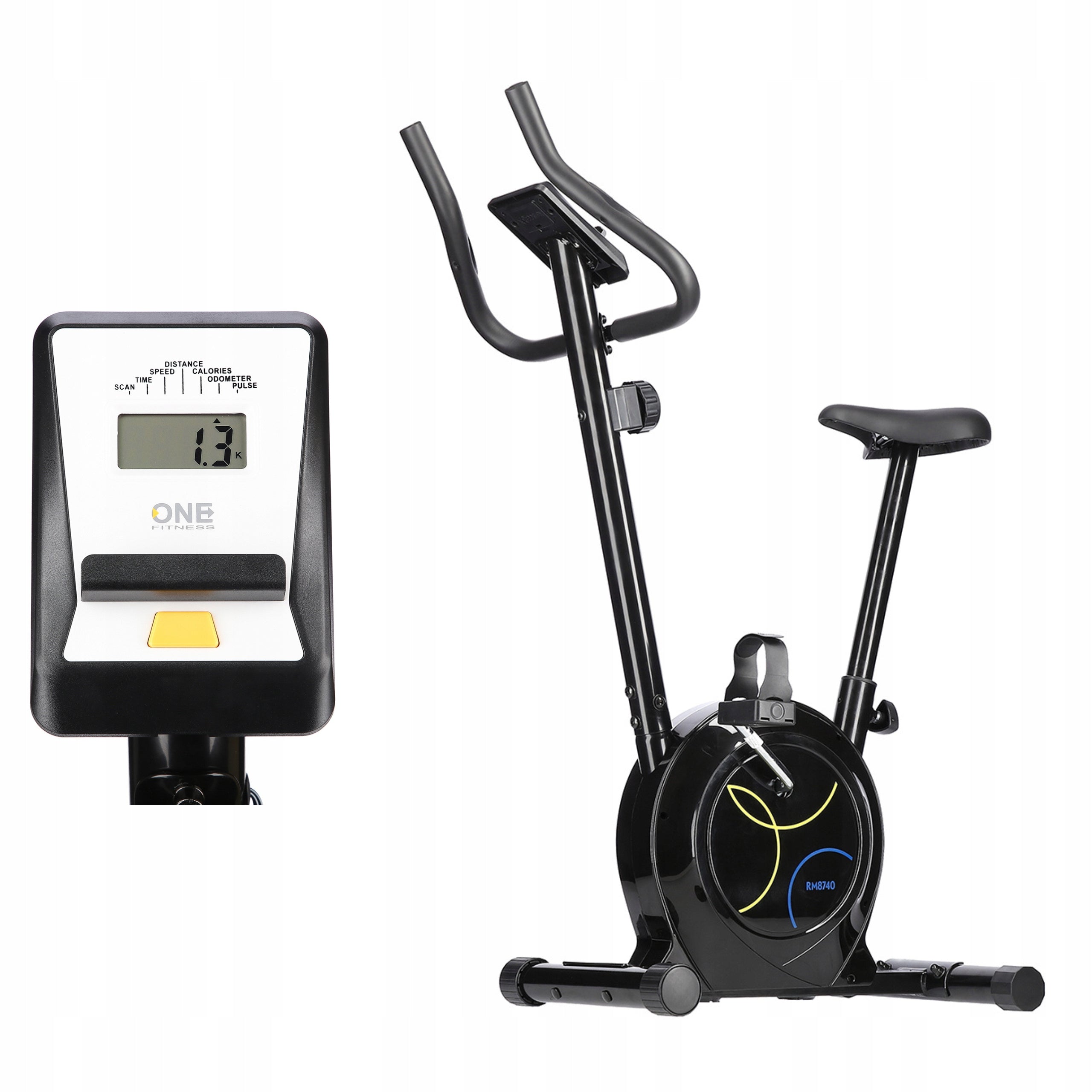 Magnetic Stationary Bike One Fitness Black Cardio Senior Training