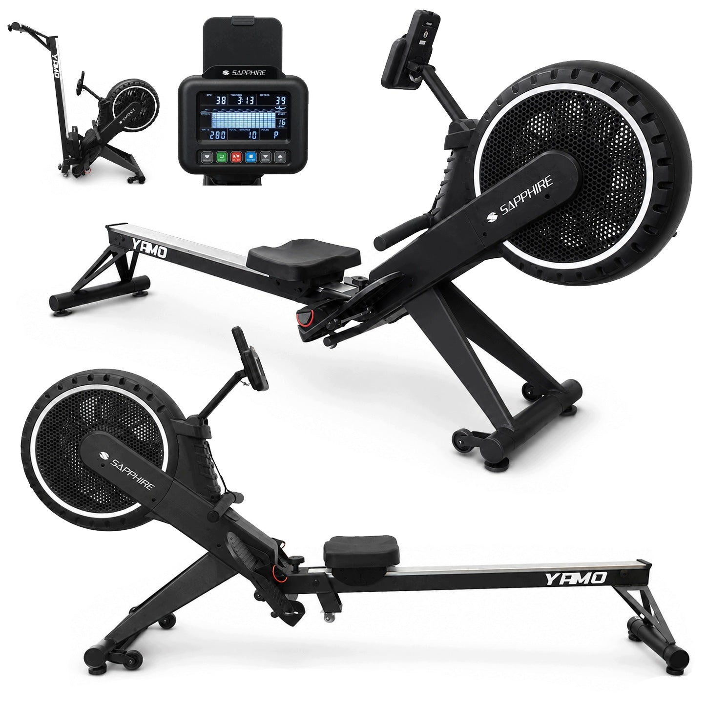 Magnetic air rowing machine YAMO ergometer ROWING TRAINING electro