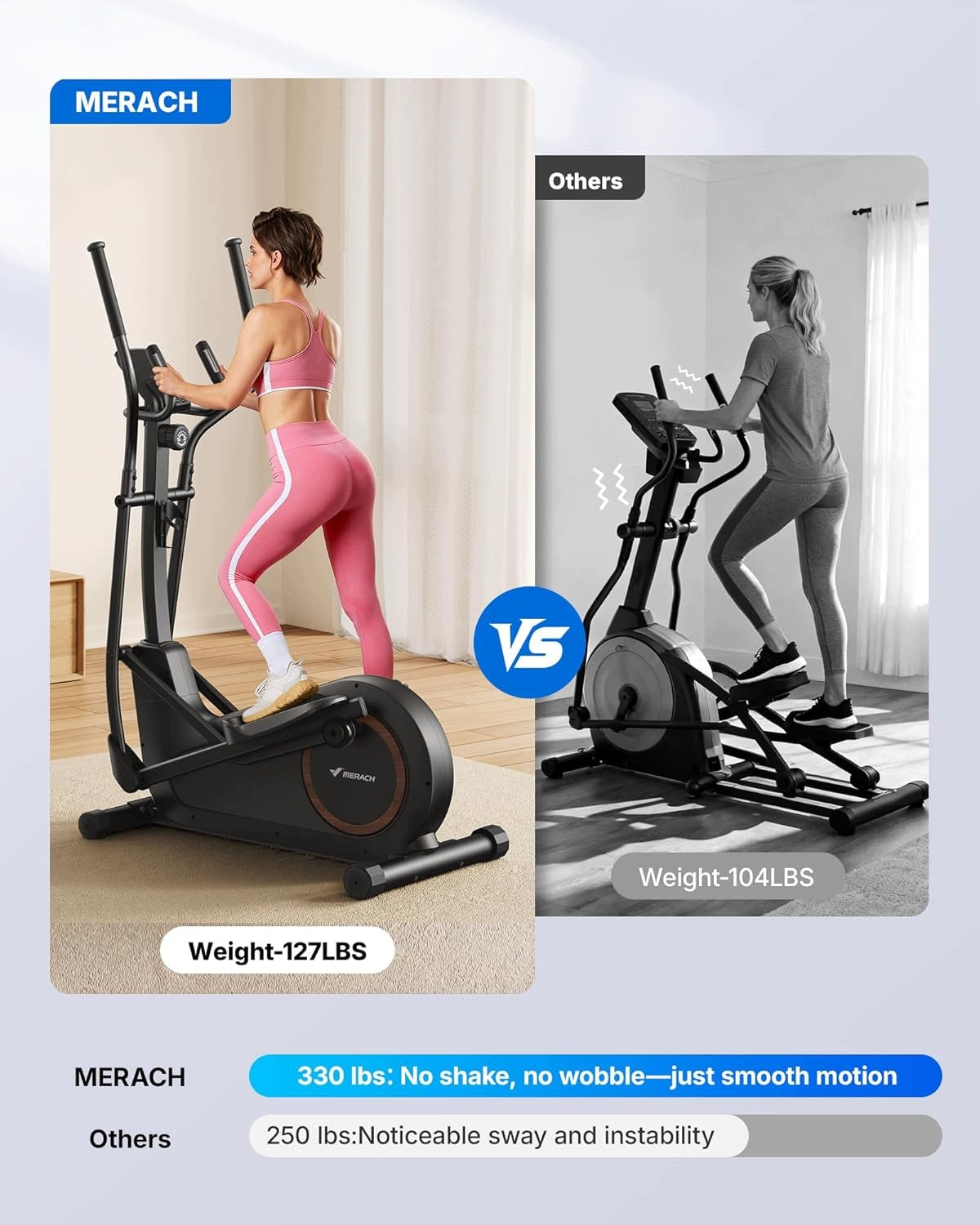 Magnetic home elliptical cross trainer MERACH 16 levels of resistance Bluetooth 150 kg Manufacturer code 5905156104211
