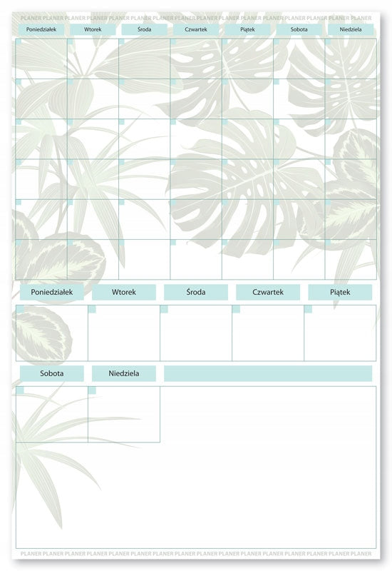 Magnetic planner weekly fridge magnet 2026 + pen MONSTERA 31X46 Packaging status original