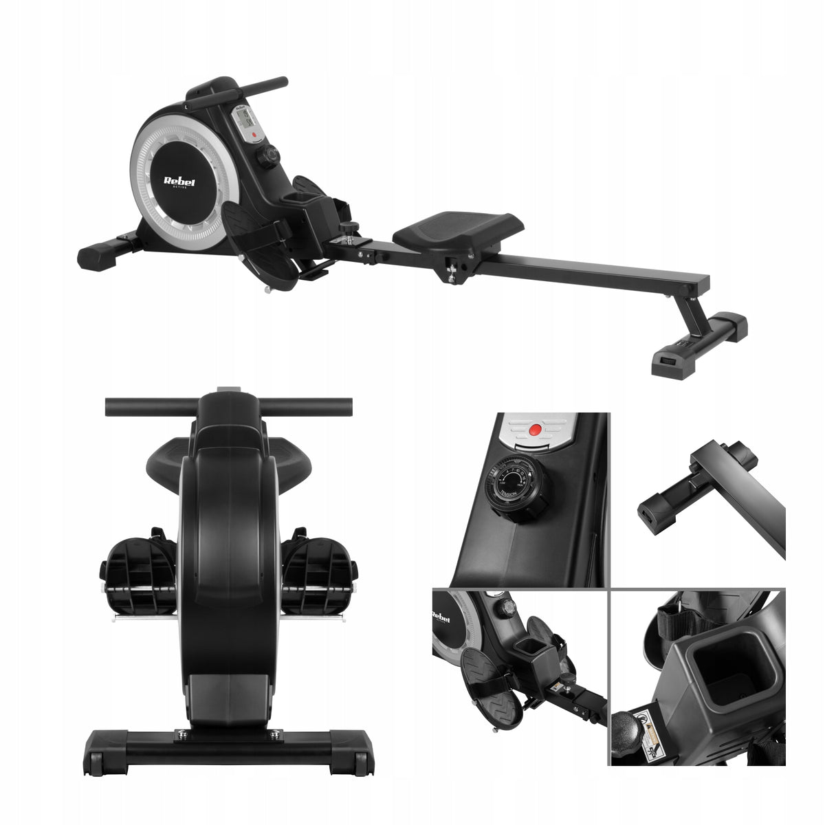 Magnetic rowing machine folding transport wheels 16 levels up to 120kg Rebel