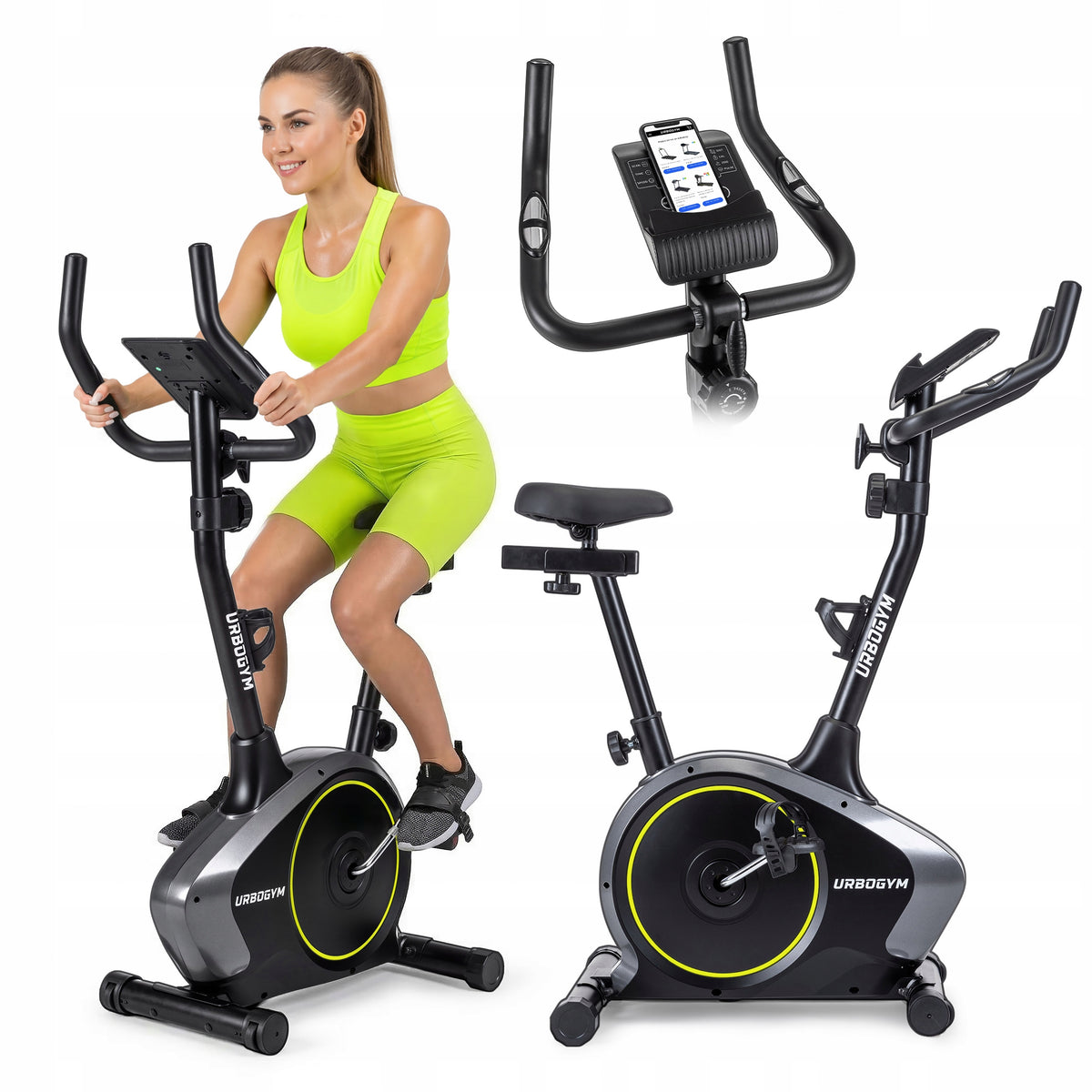 Magnetic stationary exercise bike stable up to 130KG ARGO YELLOW