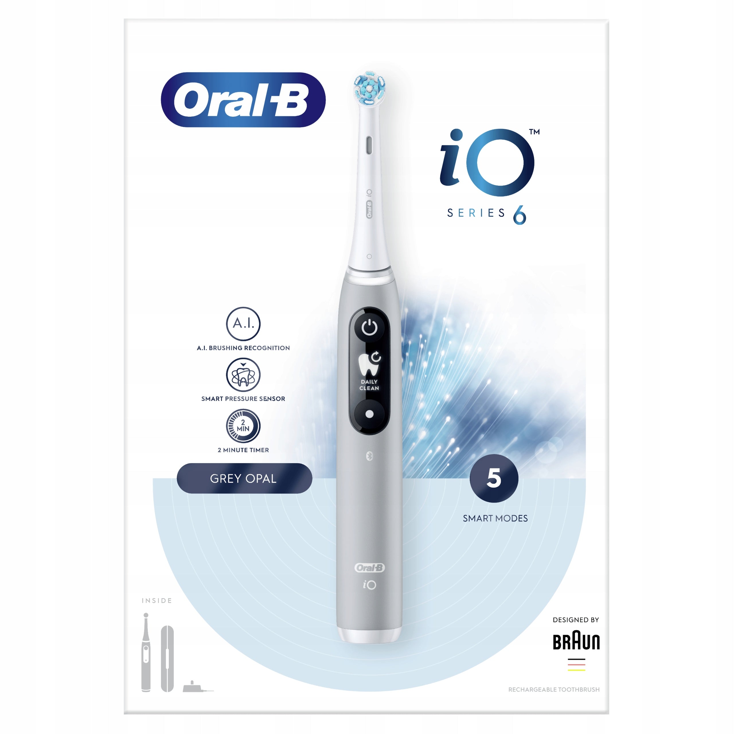 Magnetic toothbrush Oral-B iO 6 Grey Opal Cordless
