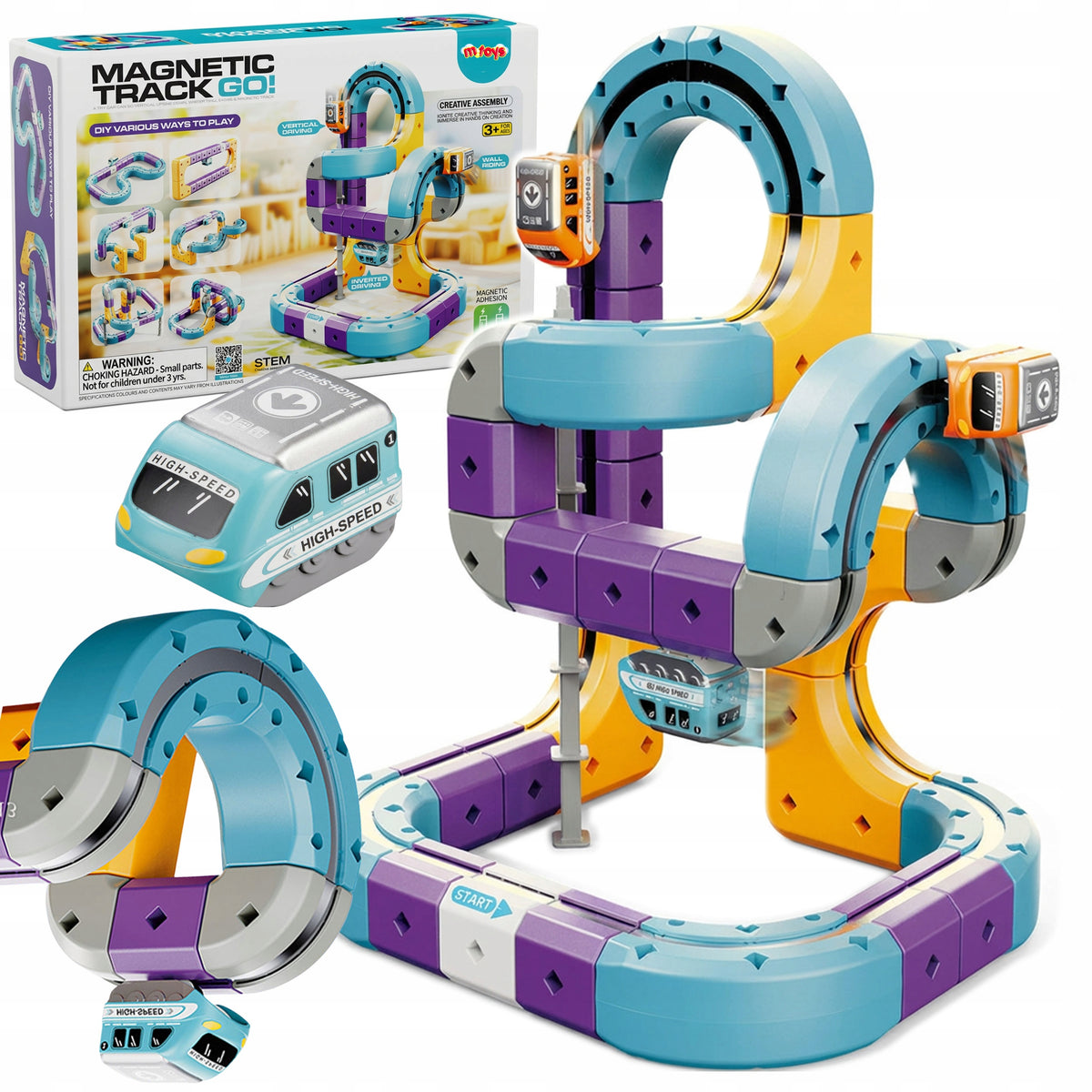 Magnetic track MTOYS multicolor 58 metal-plastic elements