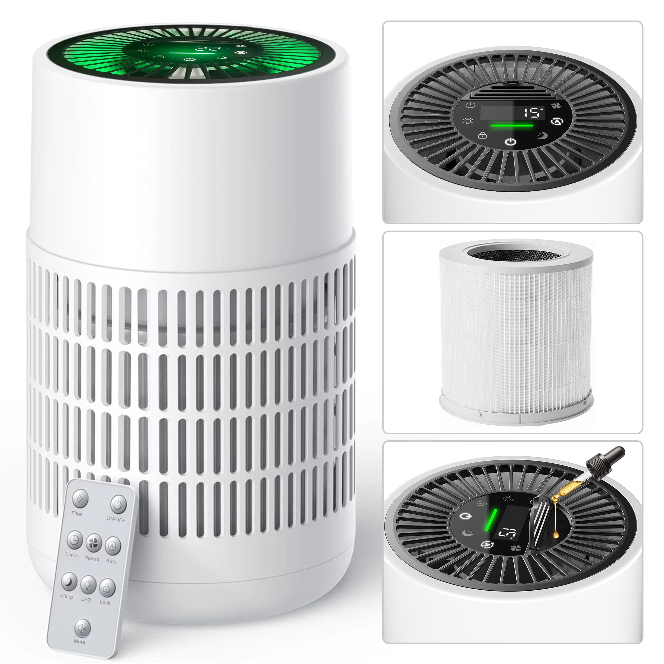 Magtalent Air Purifier with Auto PM2.5 Detection 20 m2 Hepa Filter