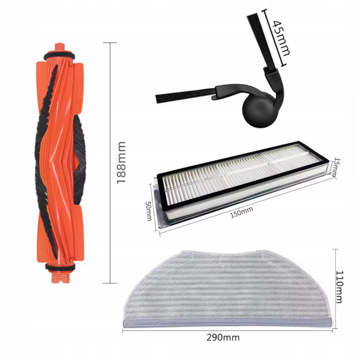 Main brush set side mop filters for XIAOMI S40 / OV81 Manufacturer code AROB000161