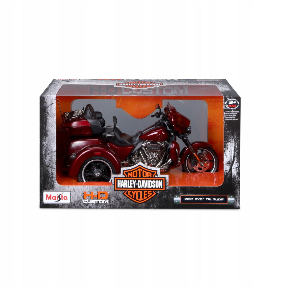 Maisto - H-D Trikes - 2021 CVO Tri Glide, metal červená, 1:12 Brand Maisto