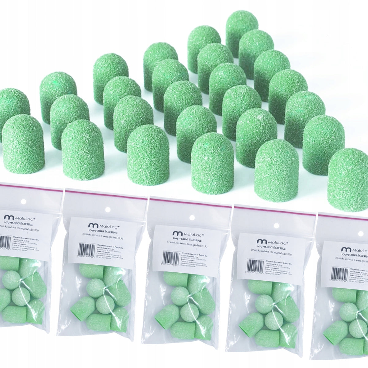 MaluLac 50x Abrasive caps for rubber carrier pedicure 13mm 150