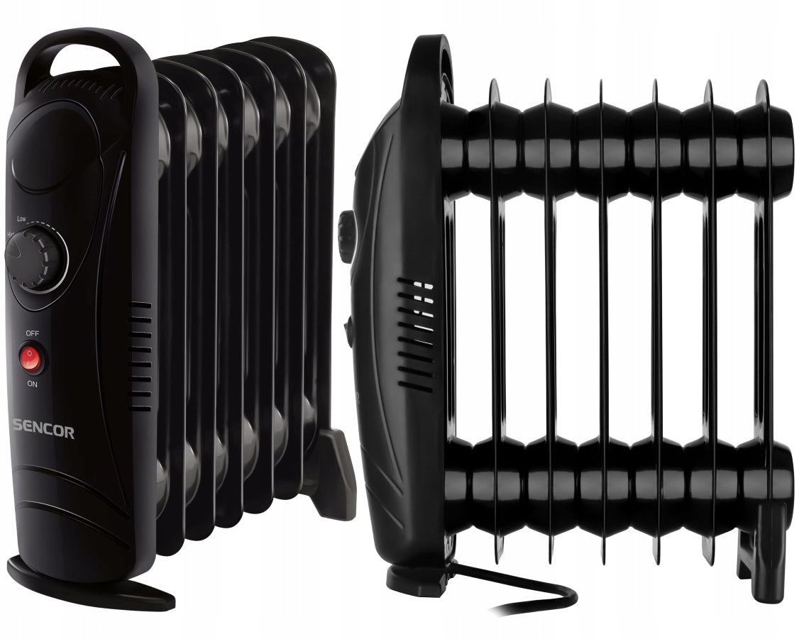 Malý olejový radiátor 39 Cm 700W SENCOR SOH 2107BK