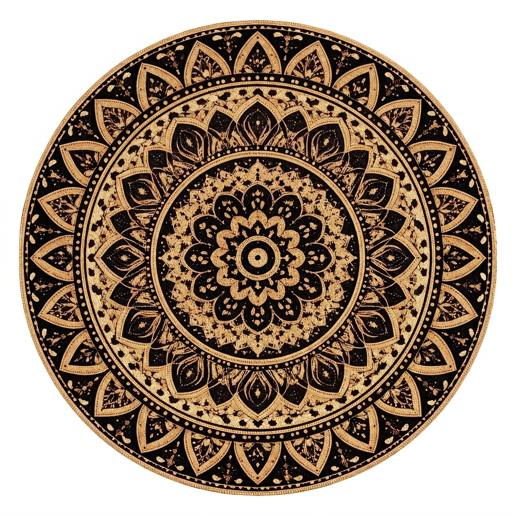 Mandala Round Carpet for Living Room 200x200 Oriental NOVO Non-Slip Packaging status original