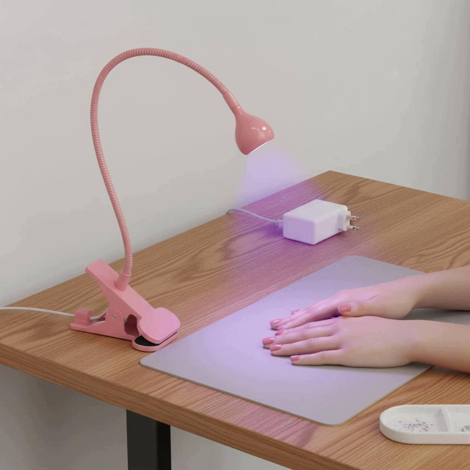 Manicure Lamp with 360 Degree Gooseneck Clip Base USB Nail Drying 2 Pcs Medical device no