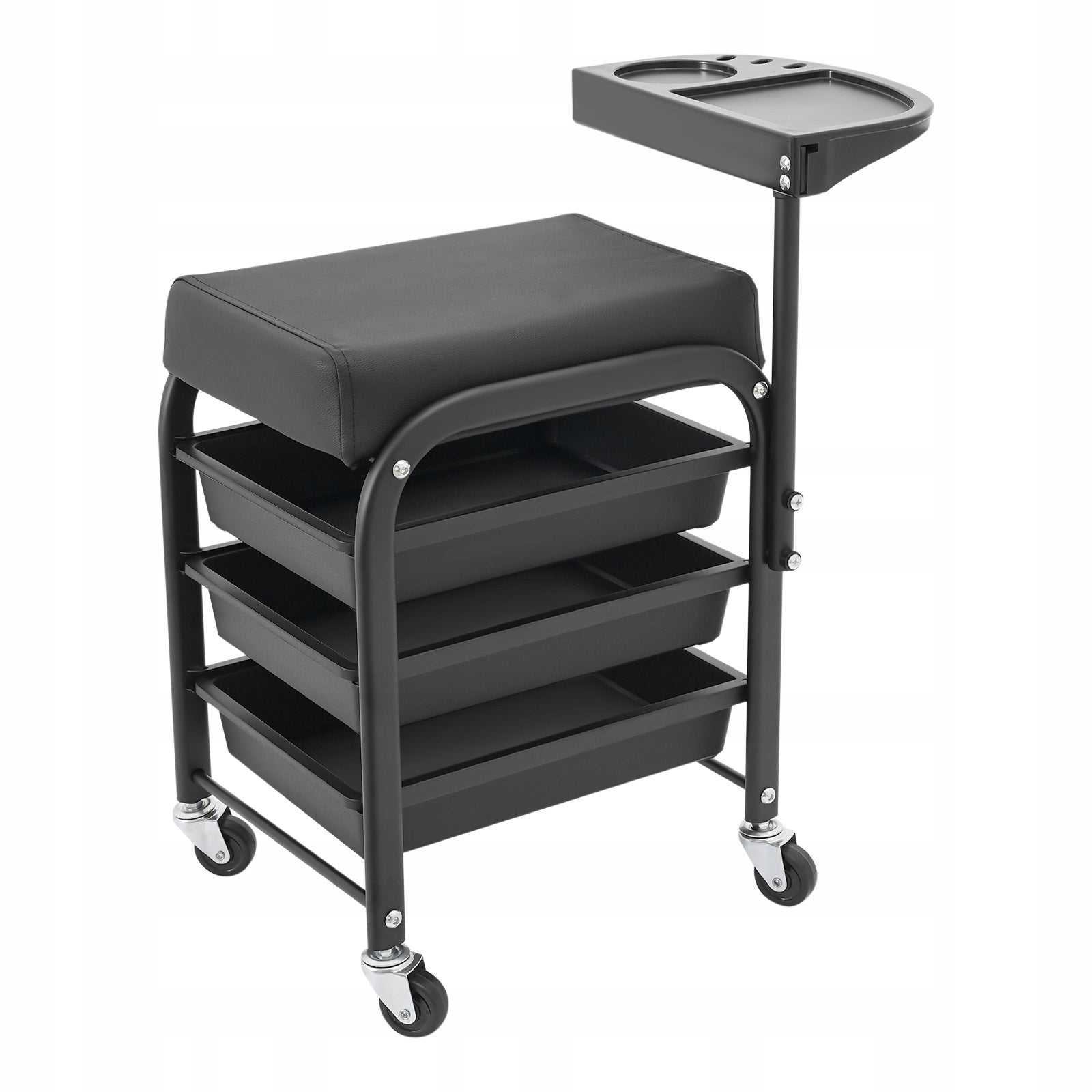 Manicure Pedicure Chair, Rolling Spa Massage Stool with 3-Tier Drawers Packaging status original