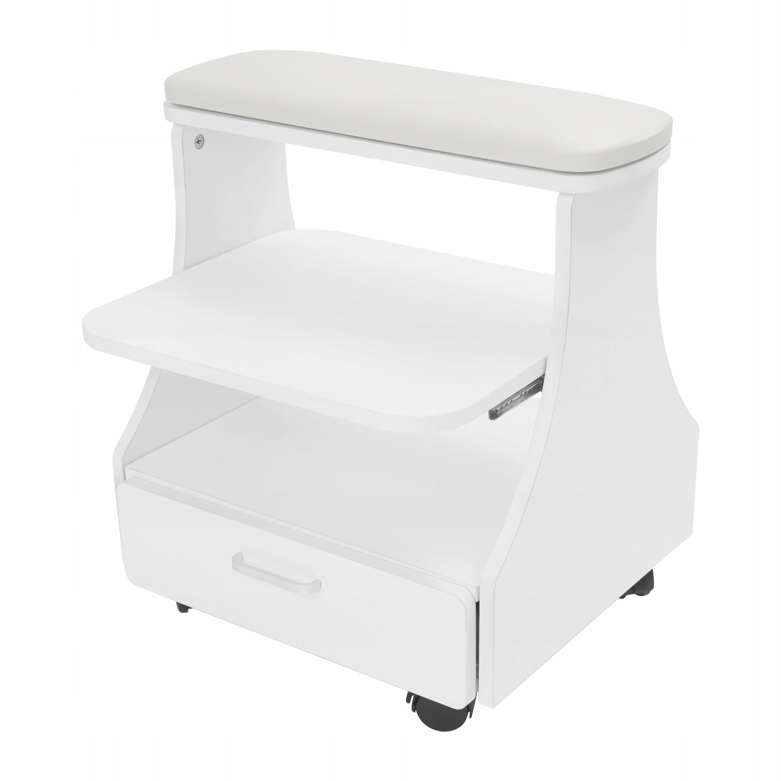Manicure Pedicure Stool with Foot Rest & Basin Space, Esthetician Trolley Manufacturer code ft-3409f