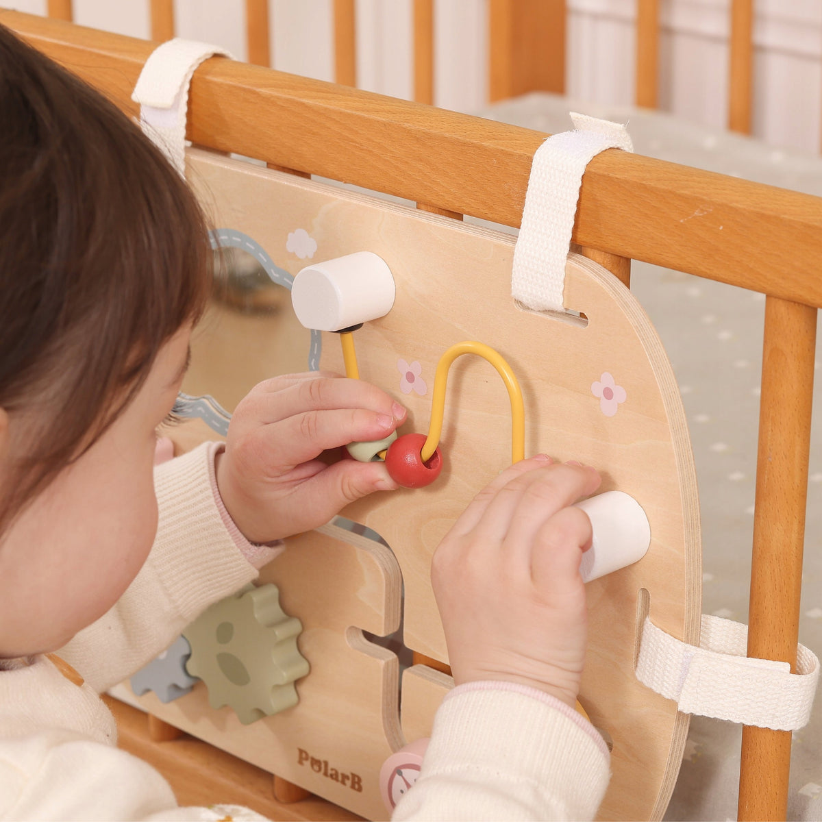 Manipulation Board Multifunctional Wooden Toothed Wheels Mirror 12m+ VIGA Brand Viga