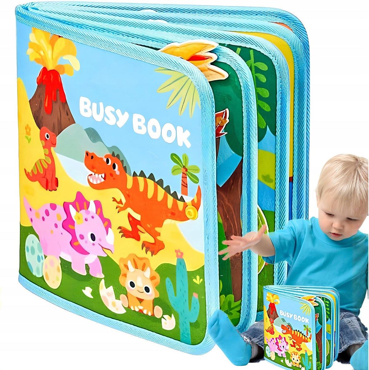 Manipulation Board Sensory Book Montessori Dinosaur For Children Kid's age 3+ years