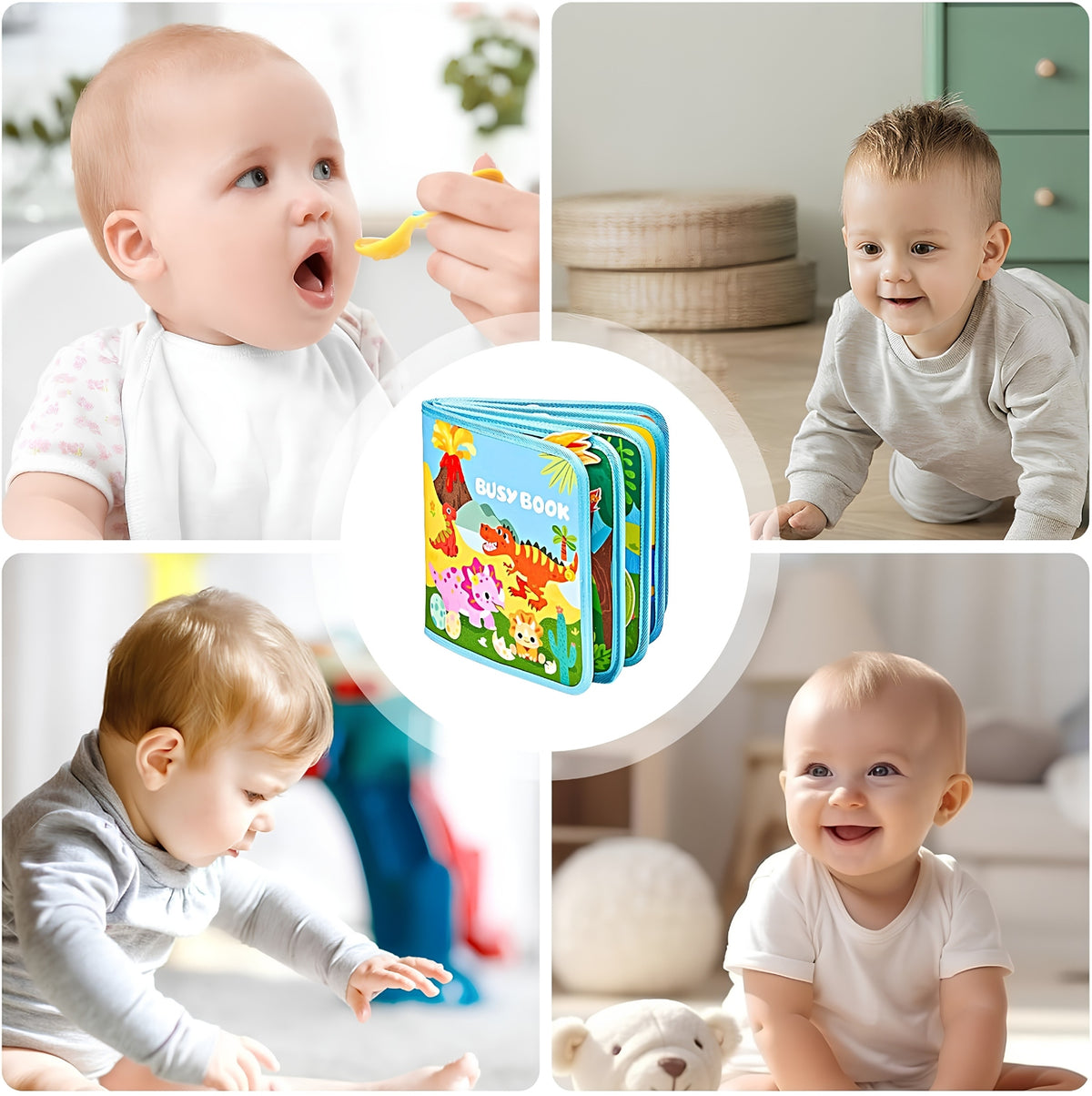 Manipulation Board Sensory Book Montessori Dinosaur For Children Packaging status original