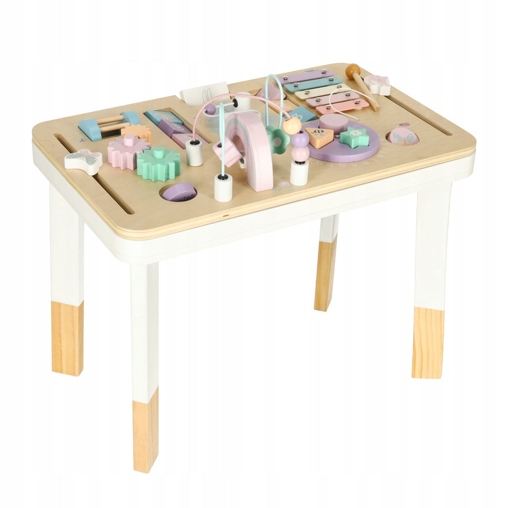 Manipulation board LULILO LUDO wooden sensory table 2in1 pink