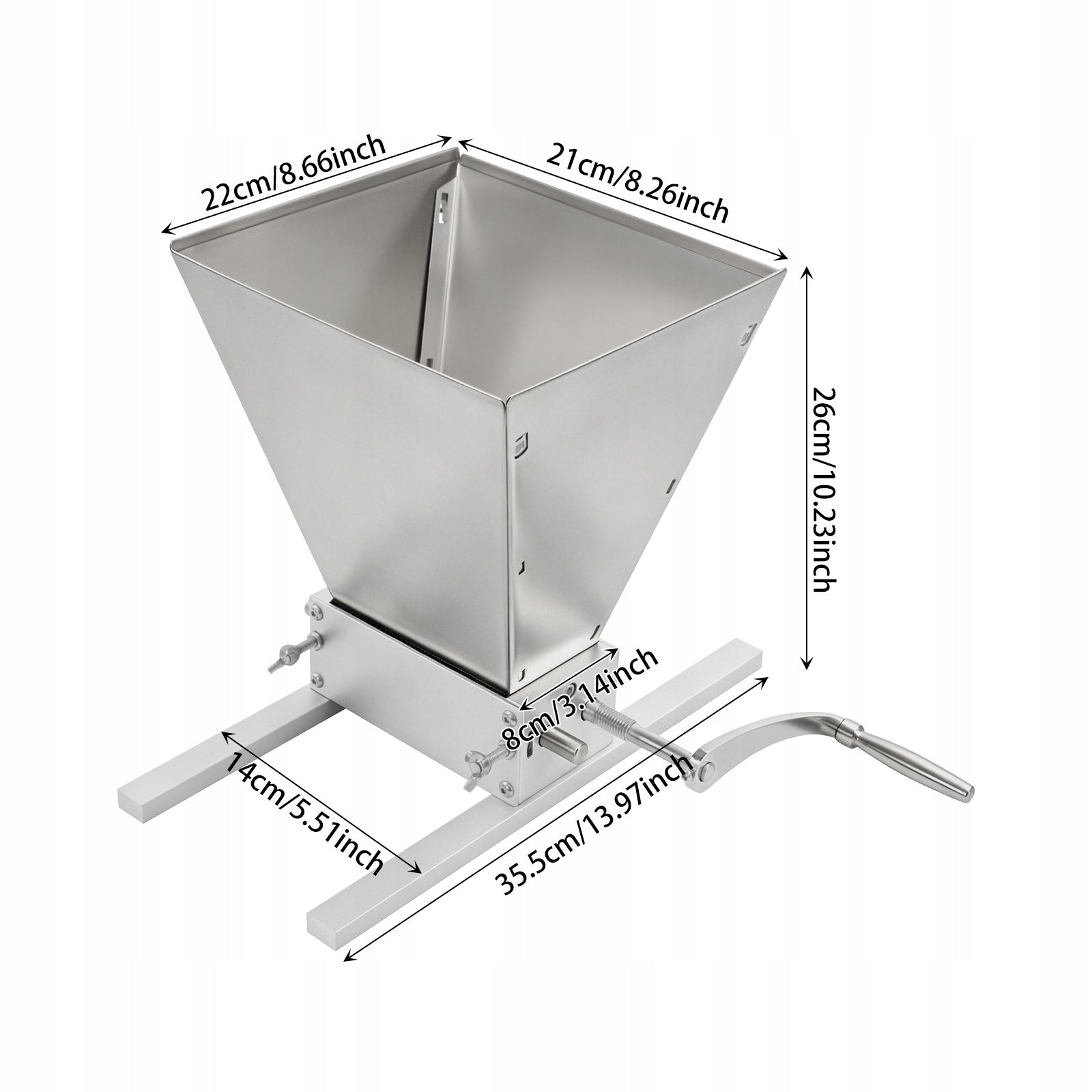 Manual Grain Grinder, 4L Malt Mill Crusher, Grain Mill Grinder Packaging status original