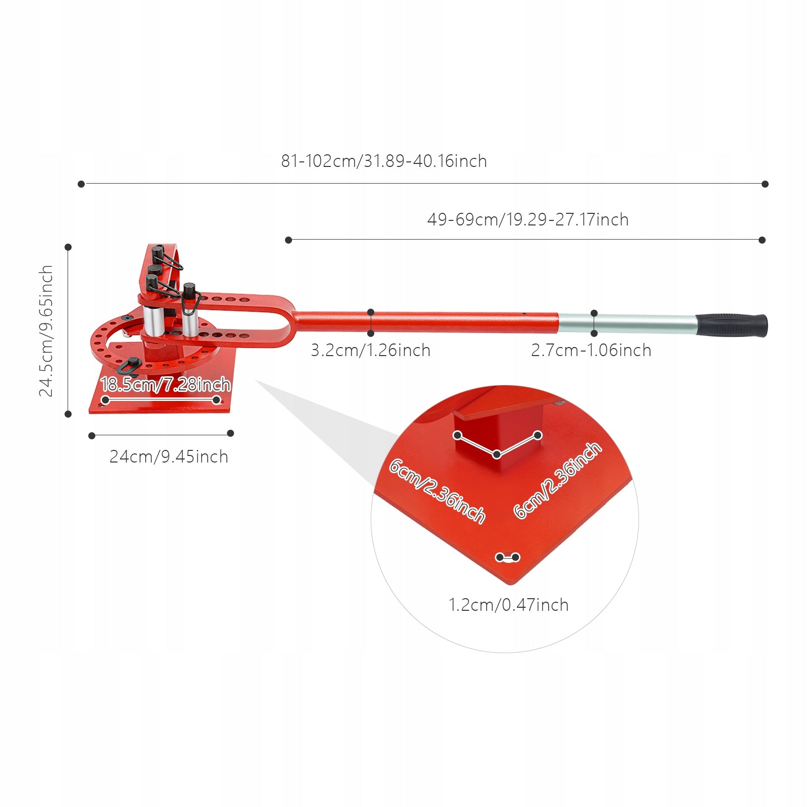 Manual Heavy Duty Tube Bending Tool Bending Capacity 8*32 mm/6*50 mm Packaging status original