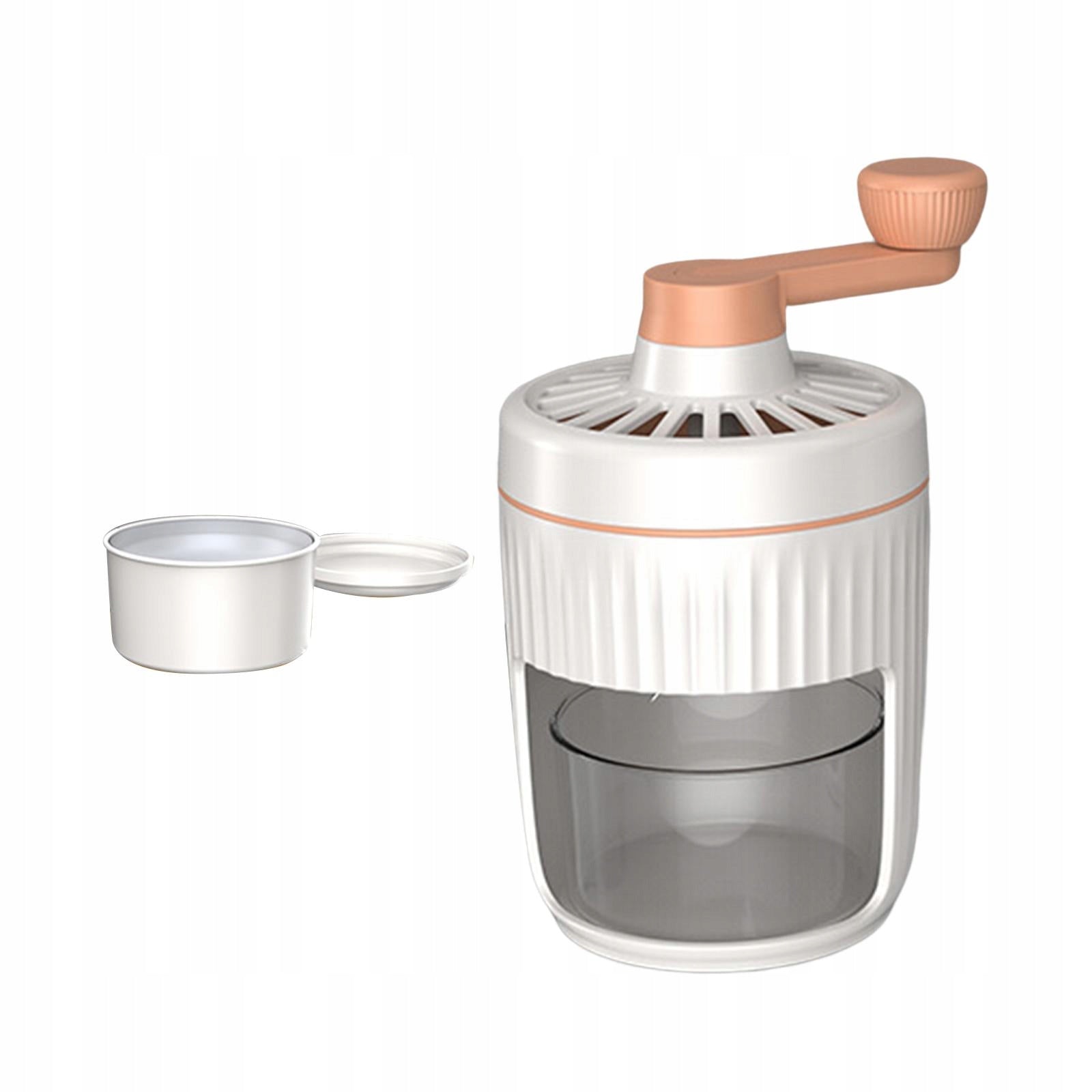 Manual Rotary Ice Crusher Ice Shaver Crushed Ice Maker Orange Handle Dominant color other